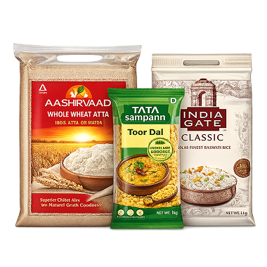 Buy atta, dal and rice online with fast delivery